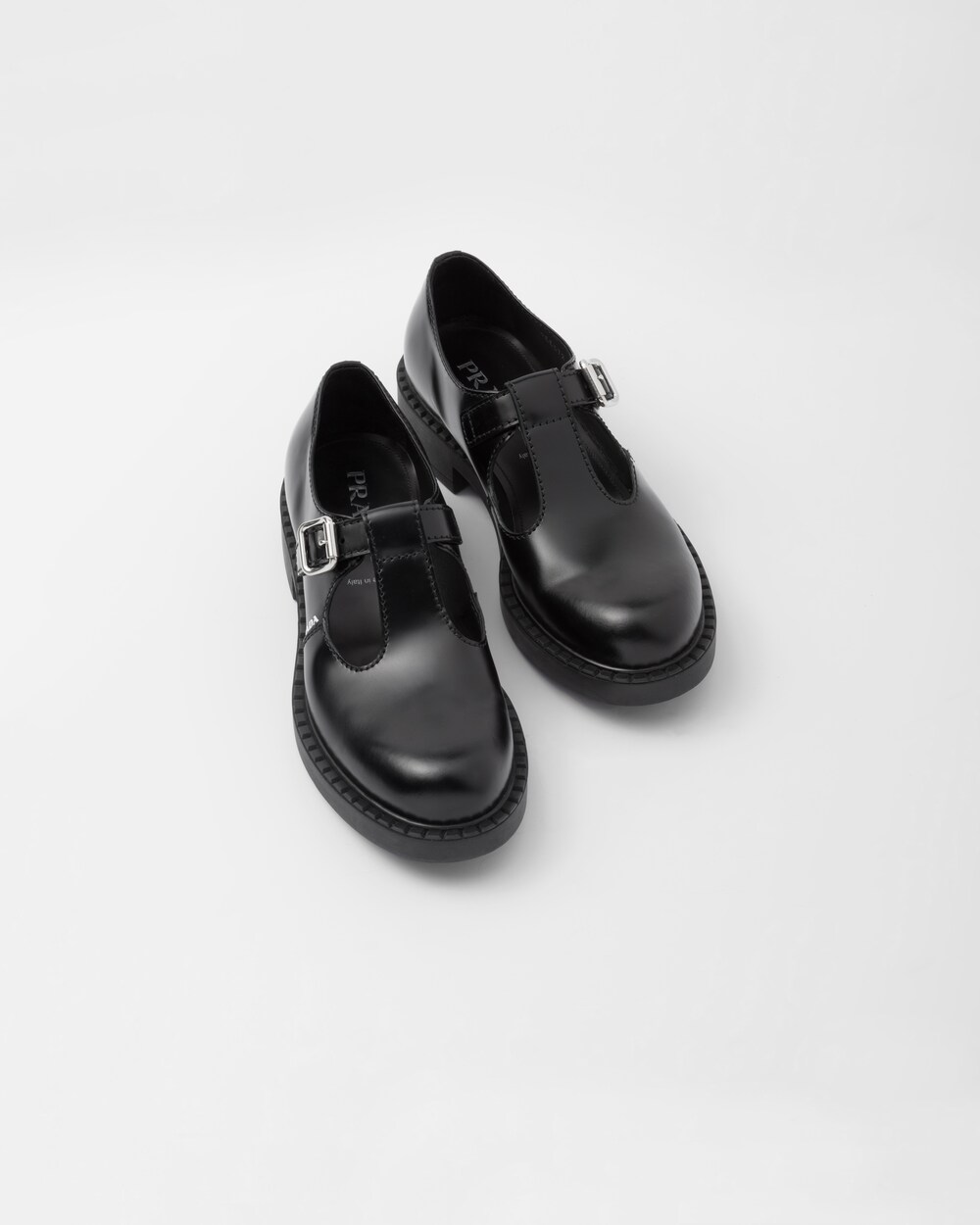 Scarpe Mary Jane in pelle spazzolata Nero | Prada