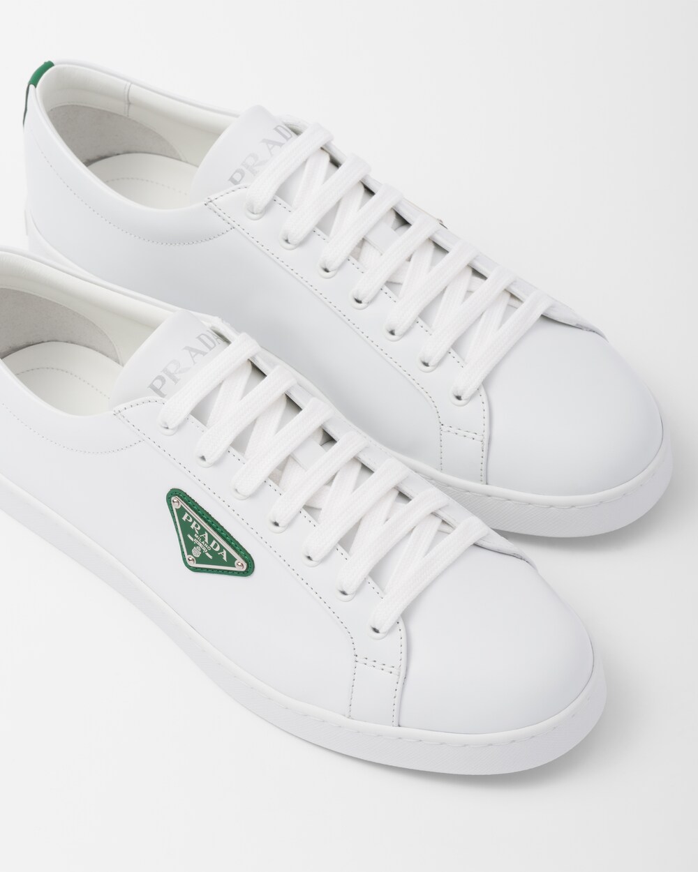 prada white leather sneakers