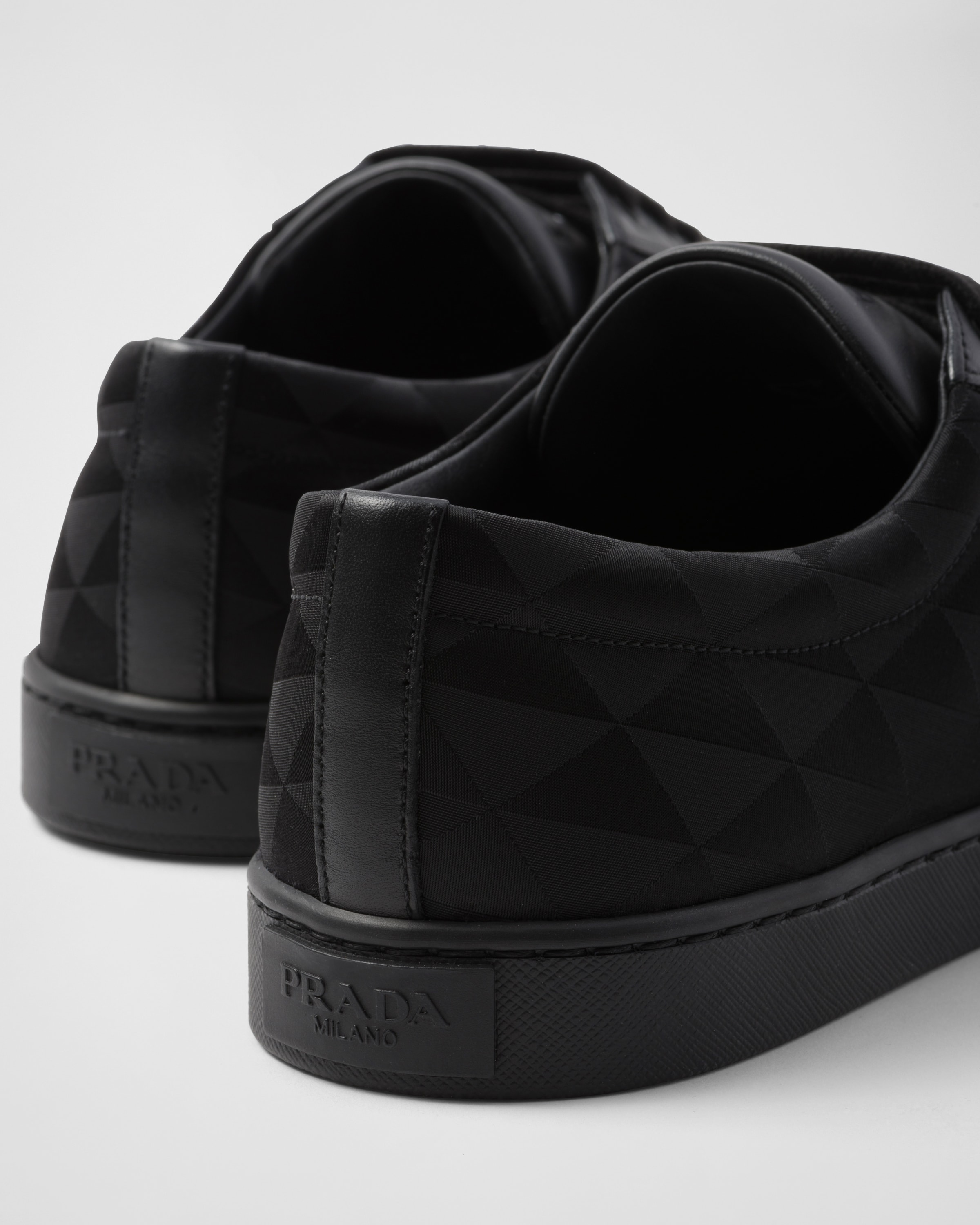 Prada leather and fabric sneakers store