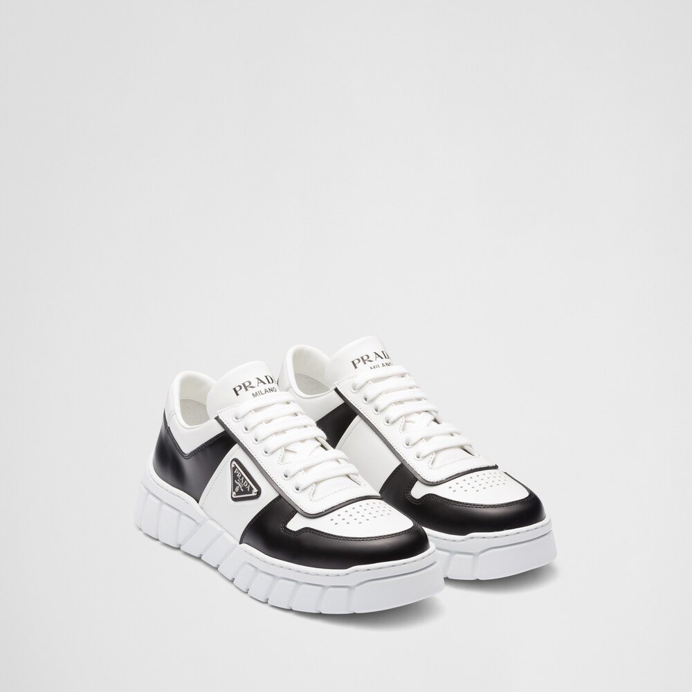 White/black Leather sneakers | Prada White/black Leather sneakers | Prada