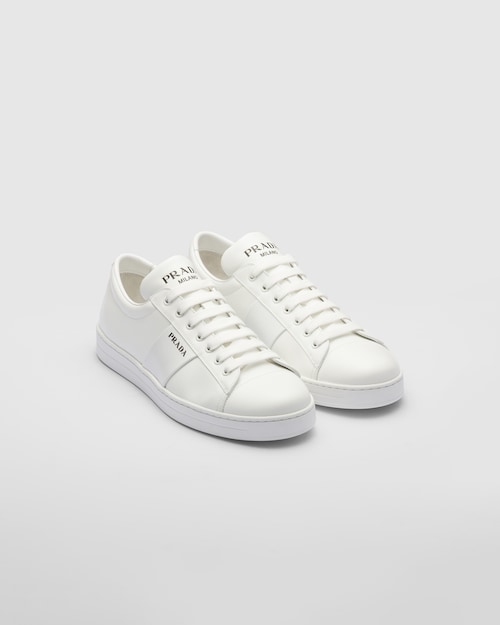 Prada Baskets en cuir et cuir brossé 1