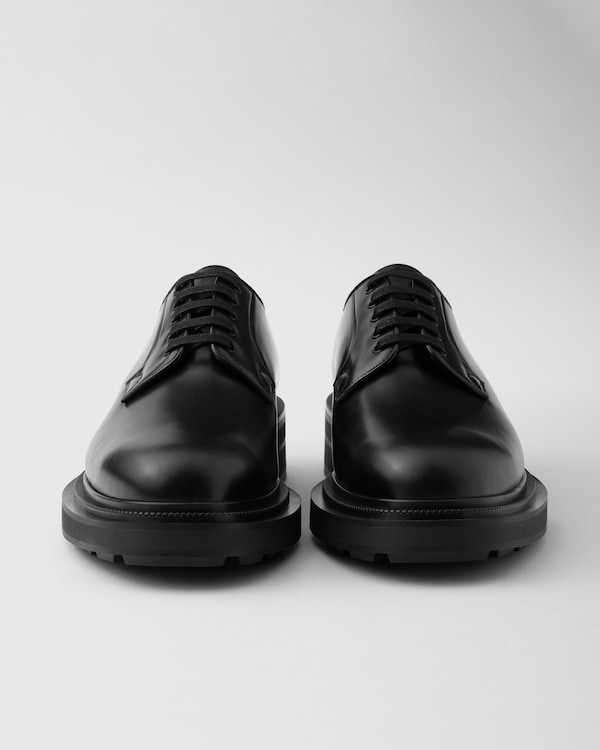 Brushed leather derby shoes - Black Brushed leather derby shoes - Black