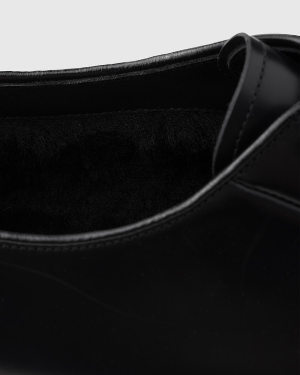 Brushed leather derby shoes - Black Brushed leather derby shoes - Black