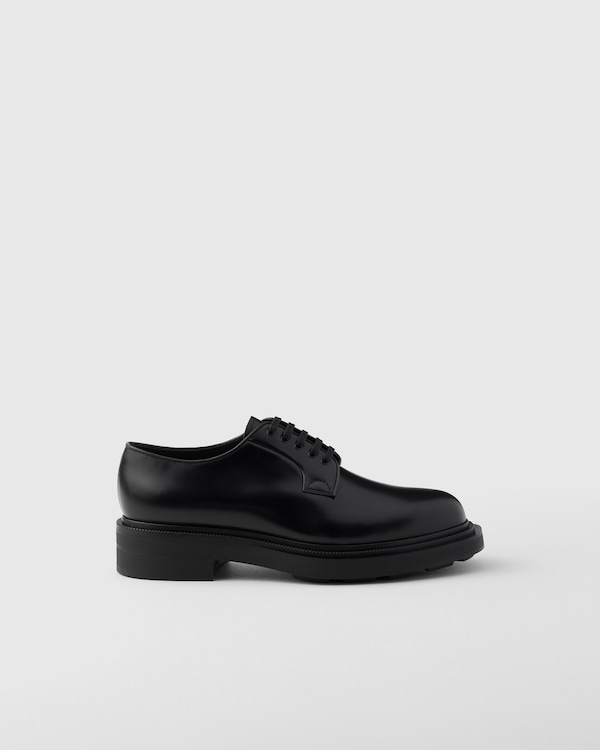 Brushed leather derby shoes - Black Brushed leather derby shoes - Black