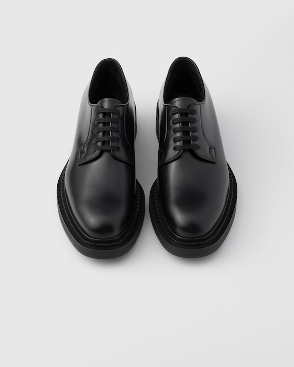 Brushed leather derby shoes - Black Brushed leather derby shoes - Black