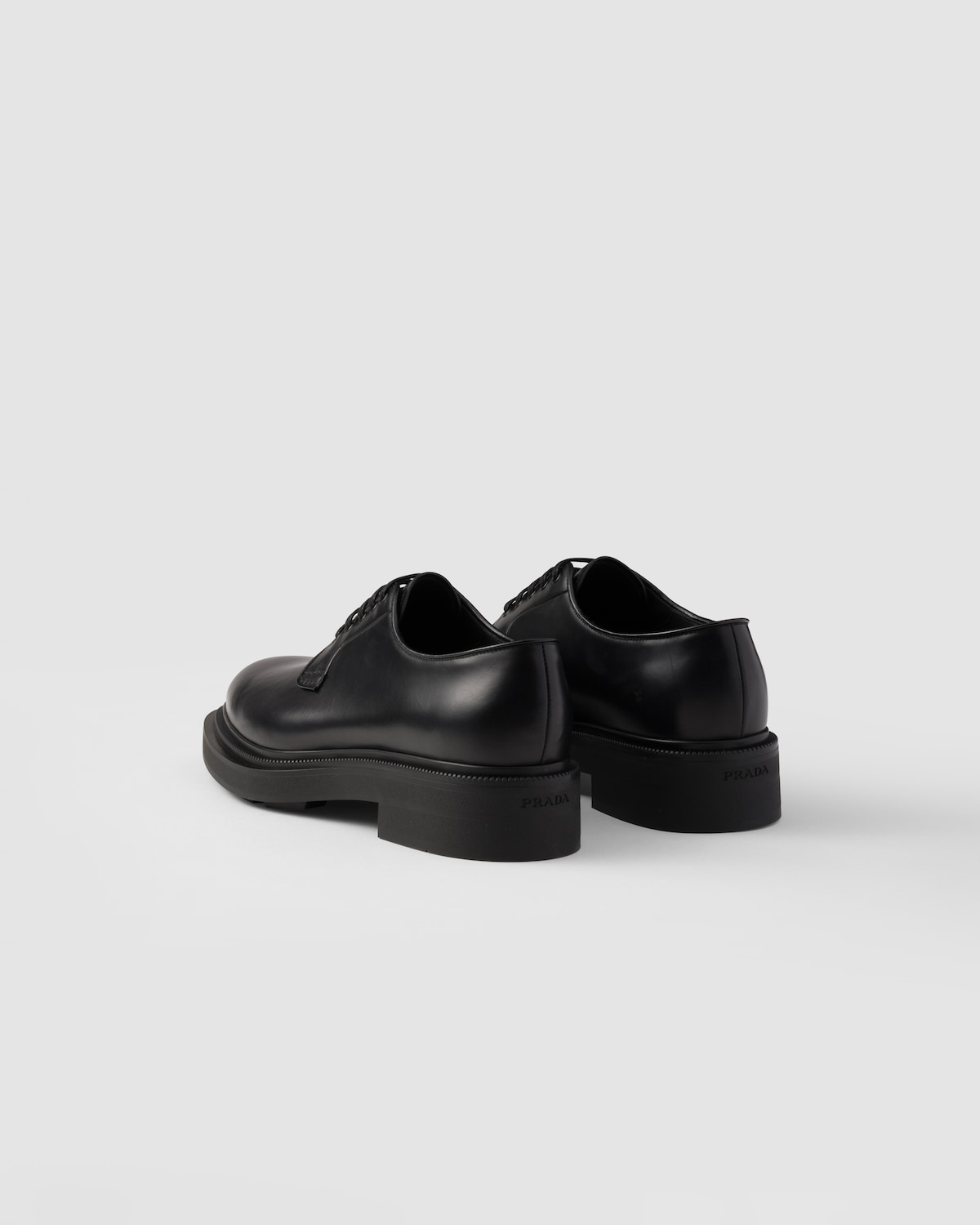 PRADA Size 10 Brown Leather Derby Split Toe Lace-Up Shoes