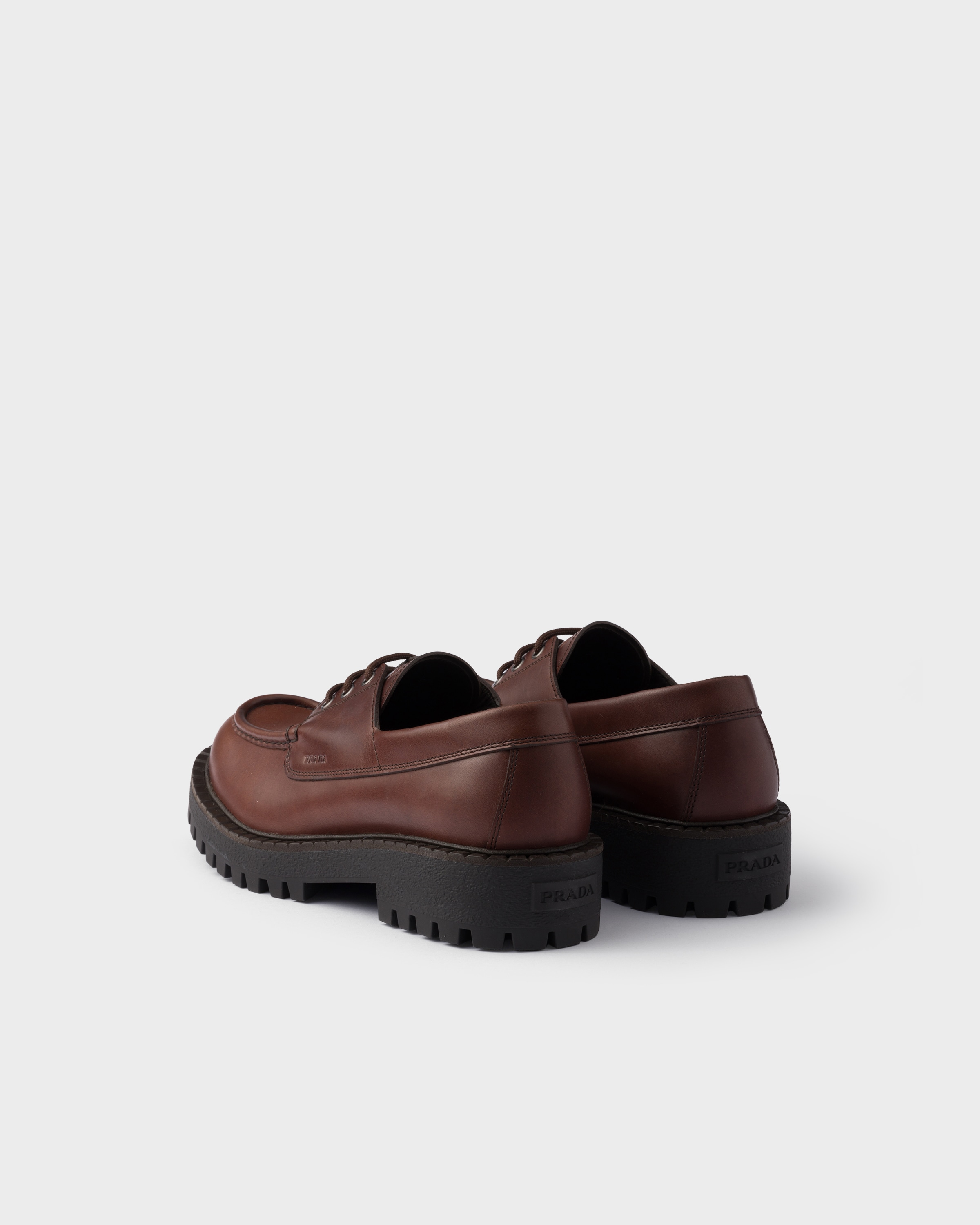 Ebony Laced leather loafers | PRADA