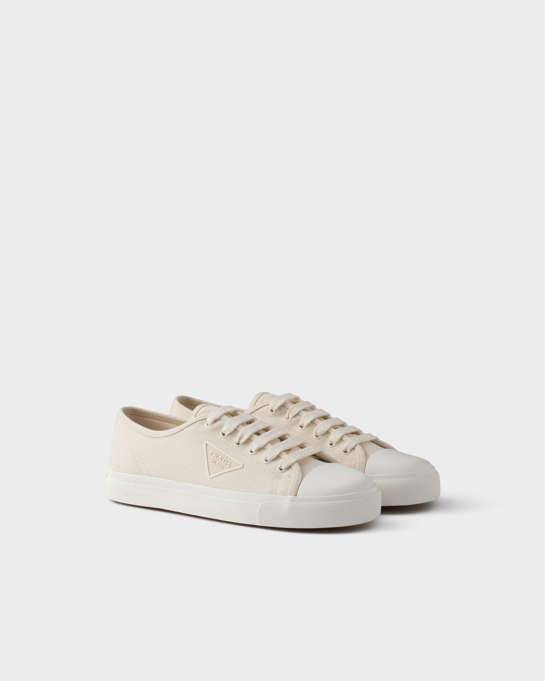 Prada White Fabric Low Top Sneakers main image 0