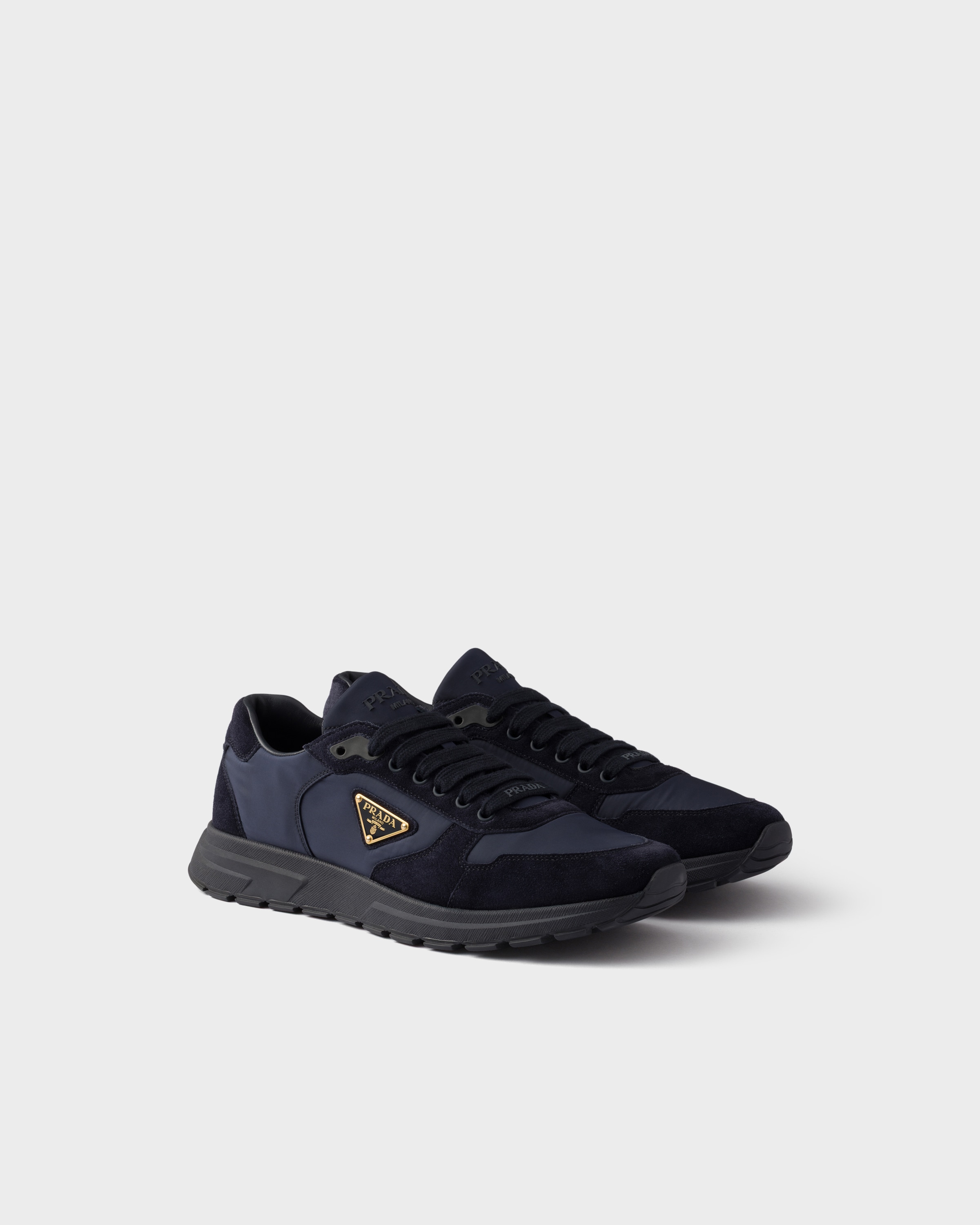 Navy Prax 2.0 Re-nylon And Suede Sneakers | PRADA