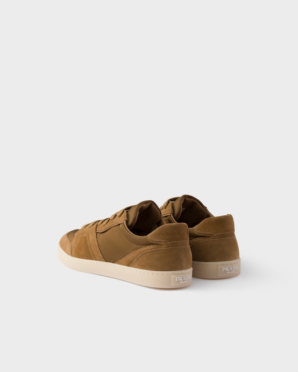 Suede and Re-Nylon sneakers - Cork Beige Suede and Re-Nylon sneakers - Cork Beige