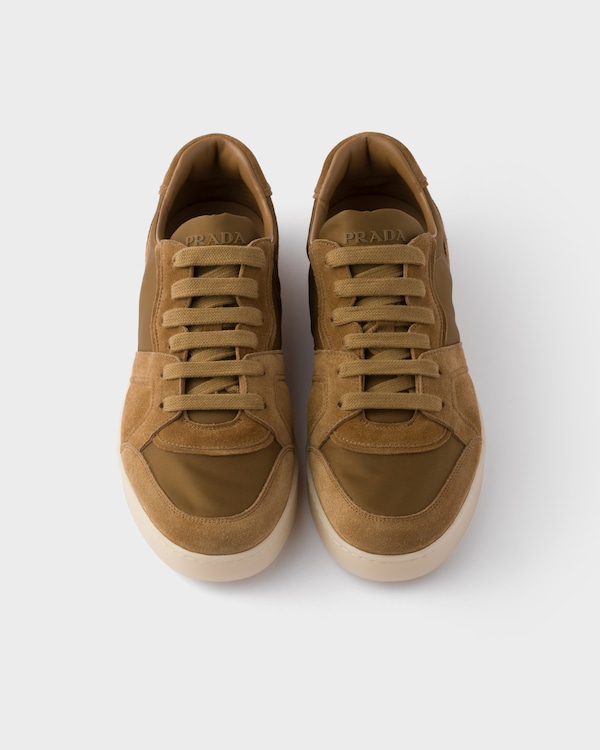 Suede and Re-Nylon sneakers - Cork Beige Suede and Re-Nylon sneakers - Cork Beige