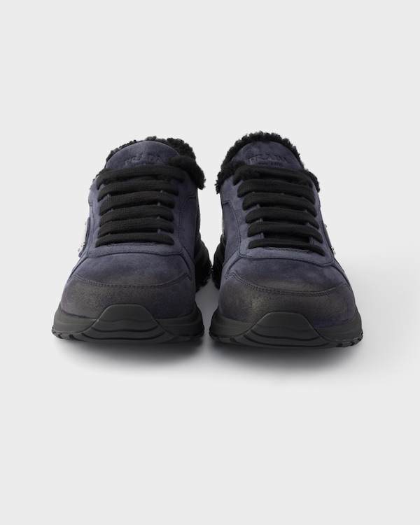 Prax Sneaker aus gealtertem Veloursleder - Blau Prax Sneaker aus gealtertem Veloursleder - Blau