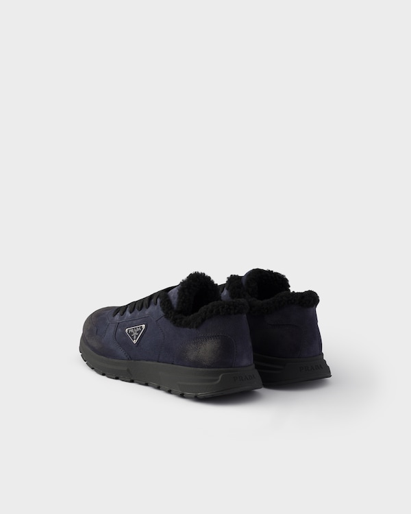 Prax Sneaker aus gealtertem Veloursleder - Blau Prax Sneaker aus gealtertem Veloursleder - Blau