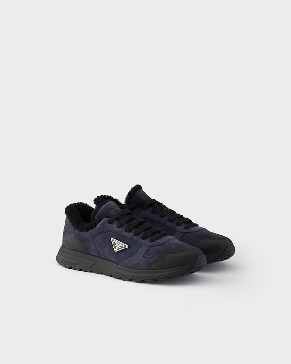 Prax Sneaker aus gealtertem Veloursleder - Blau Prax Sneaker aus gealtertem Veloursleder - Blau