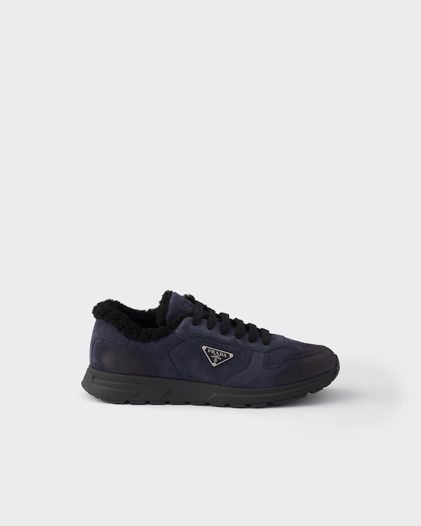 Prax Sneaker aus gealtertem Veloursleder - Blau Prax Sneaker aus gealtertem Veloursleder - Blau