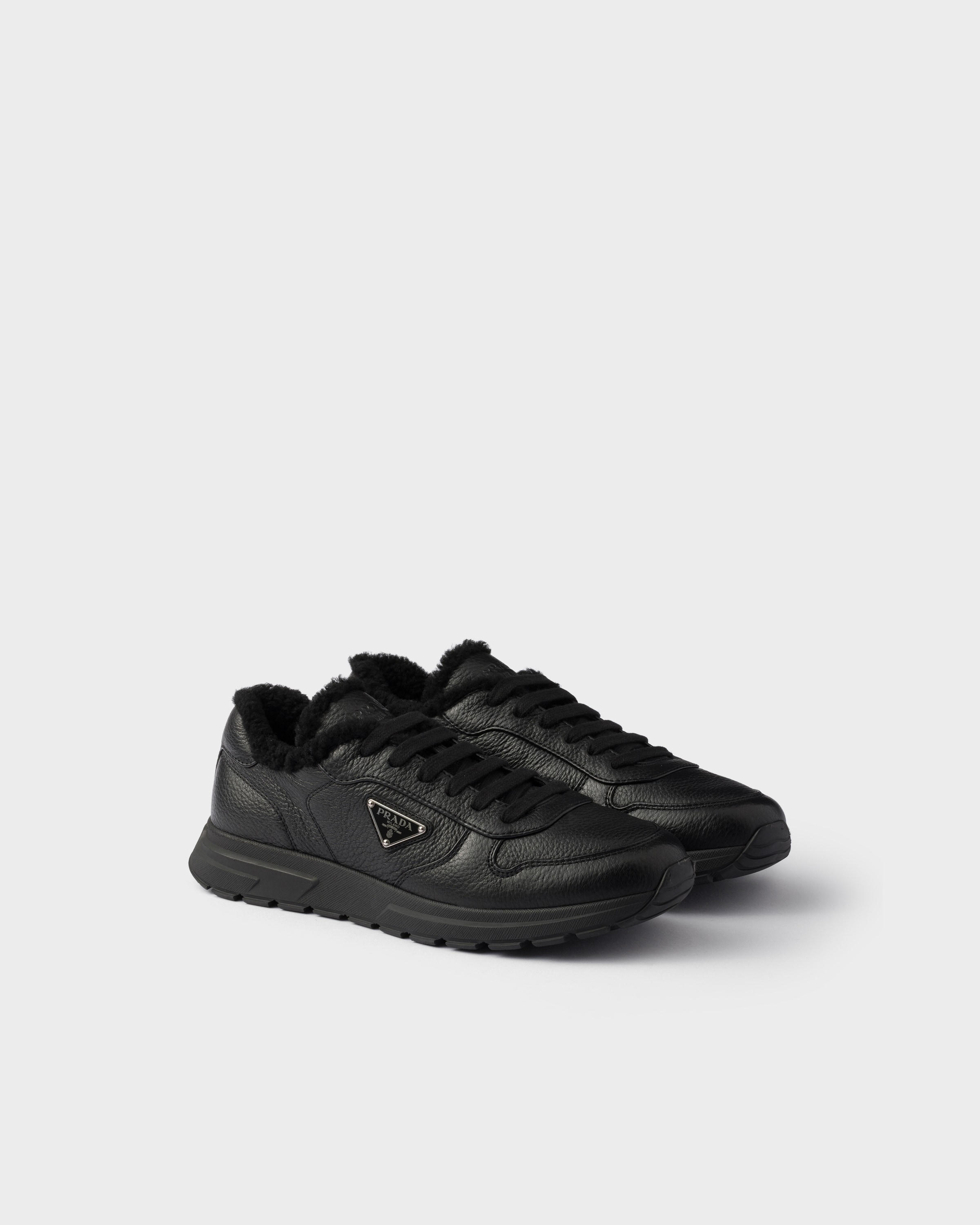 Black Prax Leather Sneakers | PRADA - Turkey