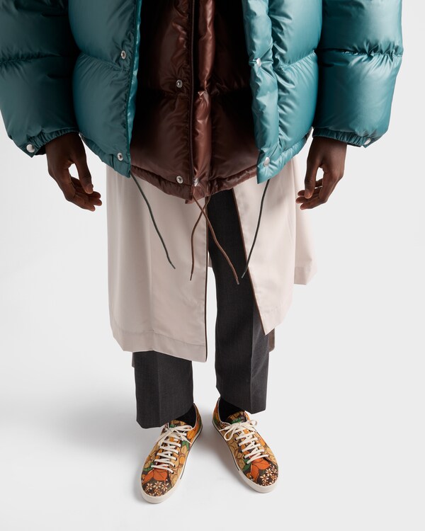 Laced floral print canvas sneakers Laced floral print canvas sneakers