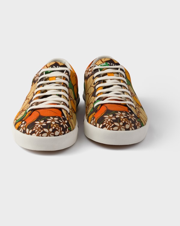 Laced floral print canvas sneakers Laced floral print canvas sneakers