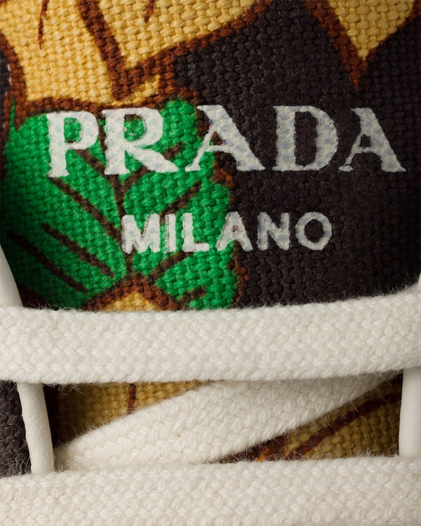 Laced floral print canvas sneakers Laced floral print canvas sneakers