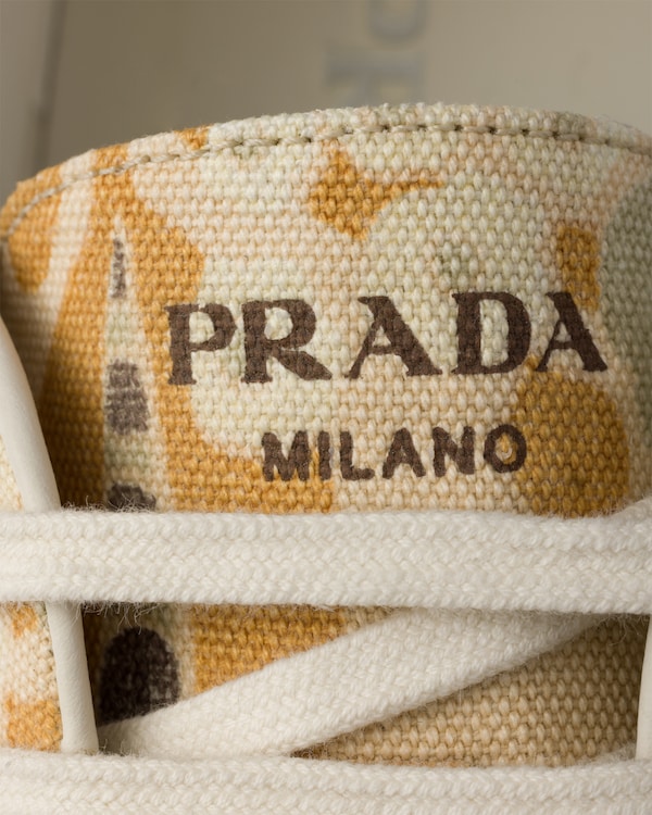 Laced floral print canvas sneakers Laced floral print canvas sneakers