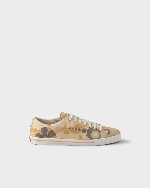 Laced floral print canvas sneakers Laced floral print canvas sneakers