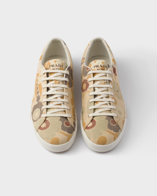 Laced floral print canvas sneakers Laced floral print canvas sneakers
