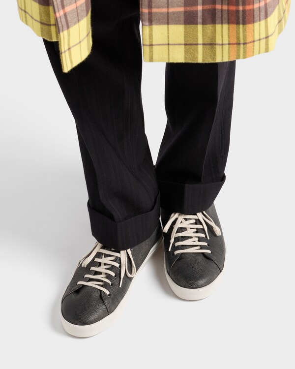 Aged-effect leather sneakers Aged-effect leather sneakers