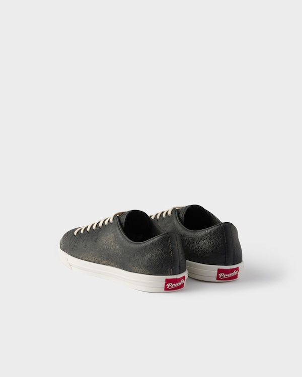 Aged-effect leather sneakers Aged-effect leather sneakers