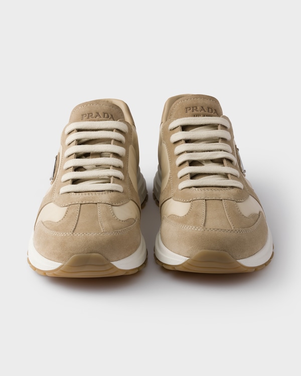 Prax suede and Re-Nylon sneakers - Desert/Ivory Prax suede and Re-Nylon sneakers - Desert/Ivory