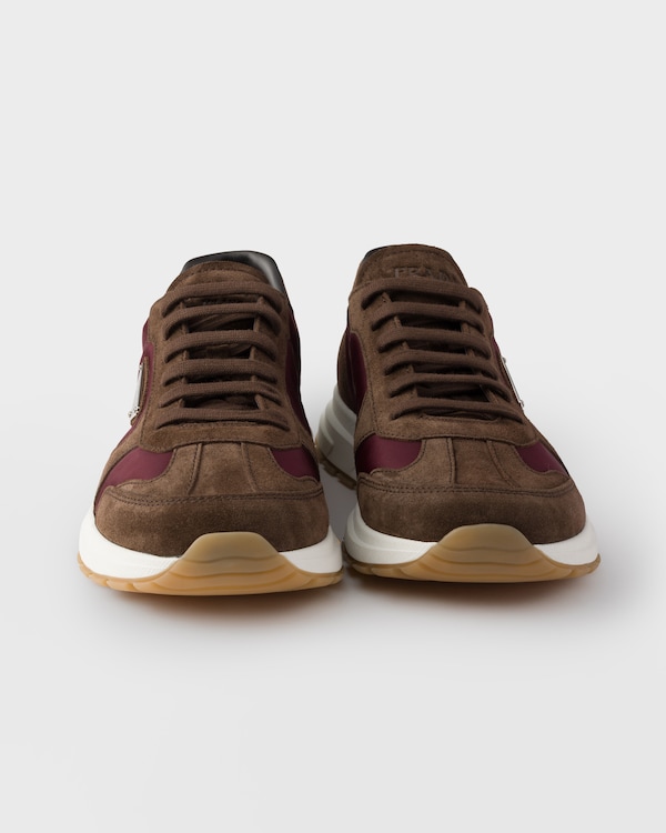 Prax suede and Re-Nylon sneakers - Burnt/Bordeaux Prax suede and Re-Nylon sneakers - Burnt/Bordeaux