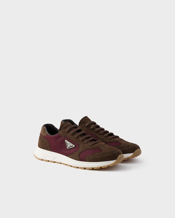 Prax suede and Re-Nylon sneakers - Burnt/Bordeaux Prax suede and Re-Nylon sneakers - Burnt/Bordeaux