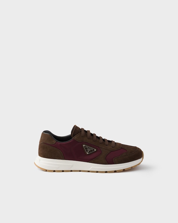Prax suede and Re-Nylon sneakers - Burnt/Bordeaux Prax suede and Re-Nylon sneakers - Burnt/Bordeaux