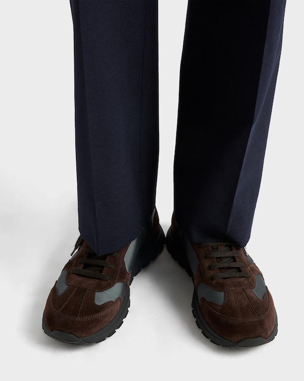 Prax suede and Re-Nylon sneakers - Dark Brown/Cast Iron Prax suede and Re-Nylon sneakers - Dark Brown/Cast Iron