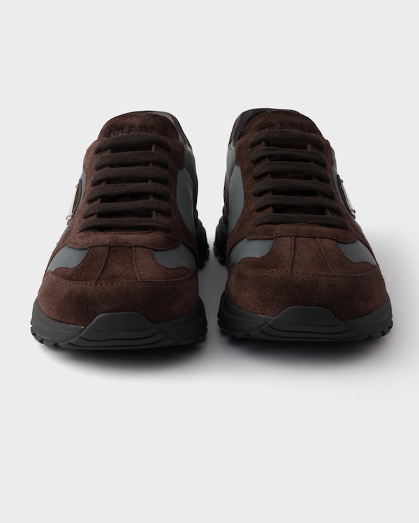 Prax suede and Re-Nylon sneakers - Dark Brown/Cast Iron Prax suede and Re-Nylon sneakers - Dark Brown/Cast Iron