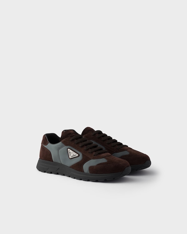 Prax suede and Re-Nylon sneakers - Dark Brown/Cast Iron Prax suede and Re-Nylon sneakers - Dark Brown/Cast Iron