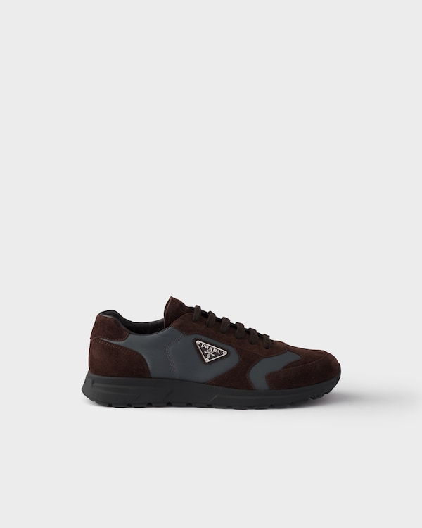 Prax suede and Re-Nylon sneakers - Dark Brown/Cast Iron Prax suede and Re-Nylon sneakers - Dark Brown/Cast Iron