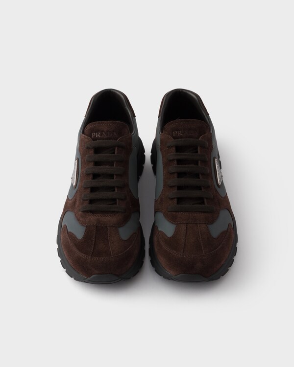 Prax suede and Re-Nylon sneakers - Dark Brown/Cast Iron Prax suede and Re-Nylon sneakers - Dark Brown/Cast Iron