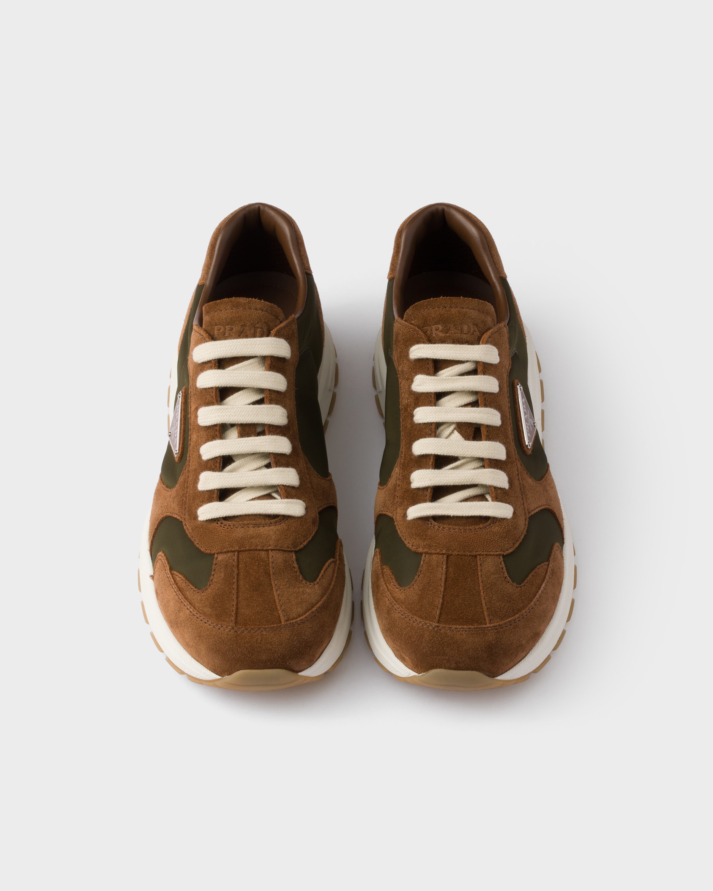 Prada Suede And Re-nylon Sneakers In Multi