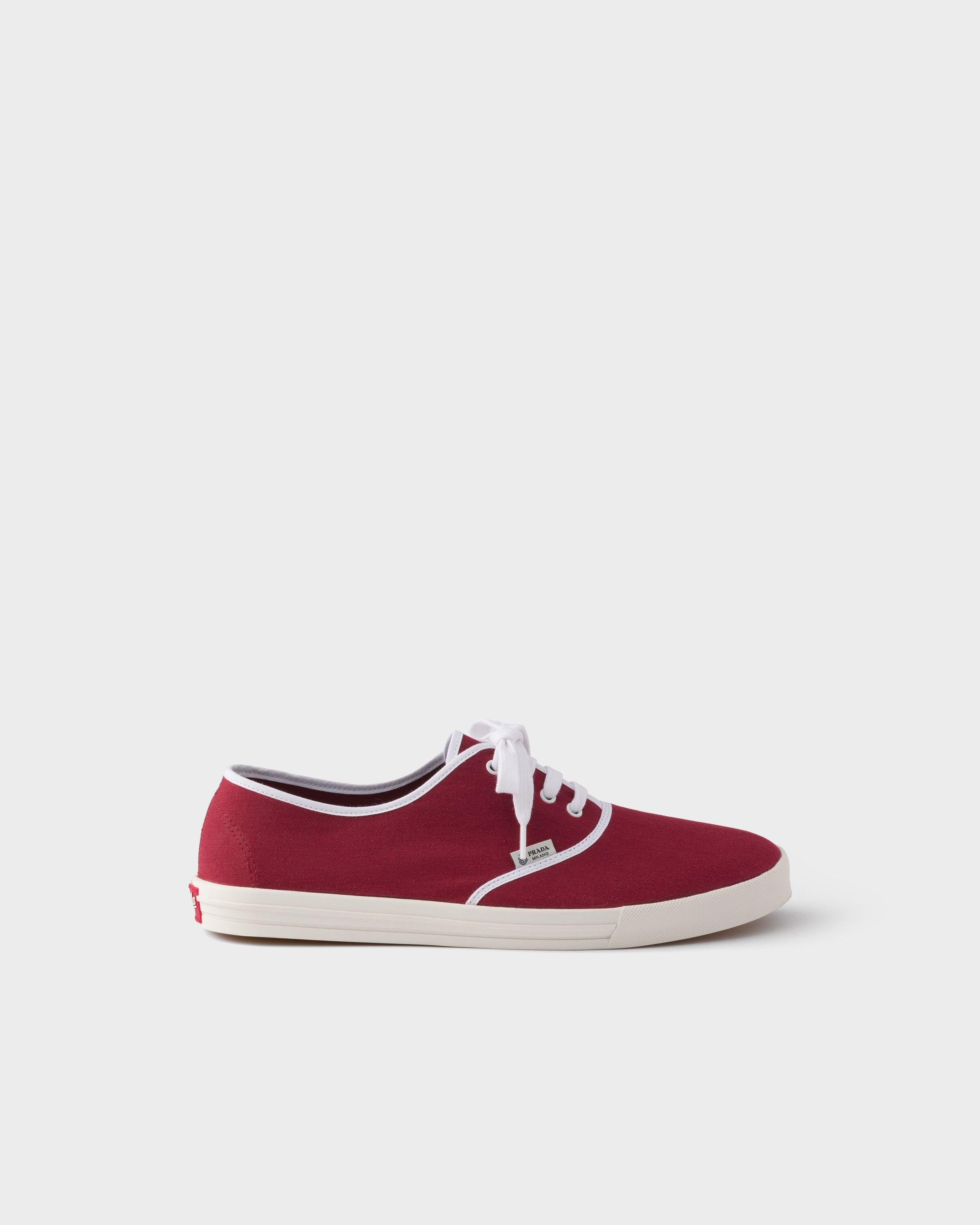 Burgundy Drill fabric sneakers | PRADA - United States