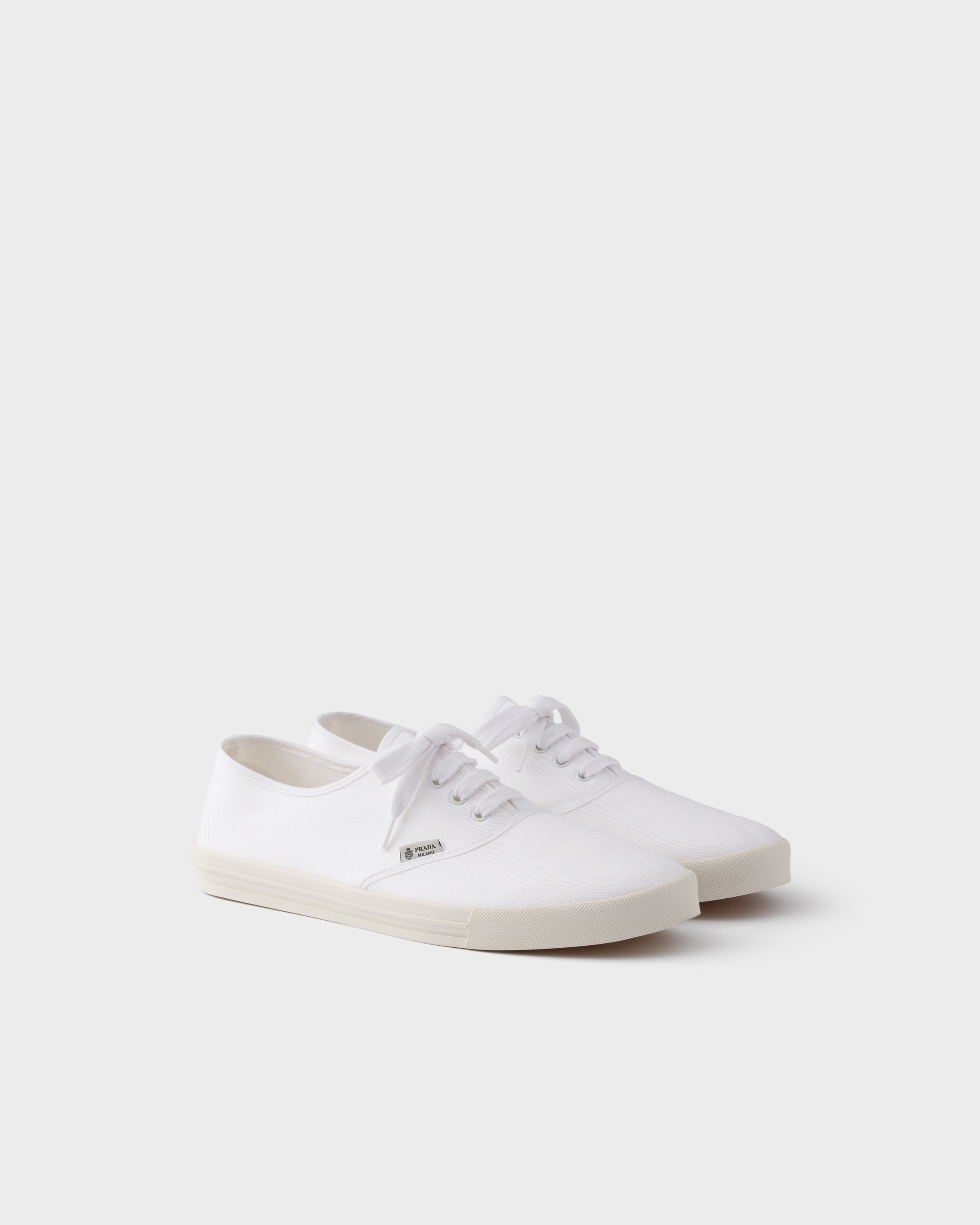 White Drill fabric sneakers | PRADA - United States