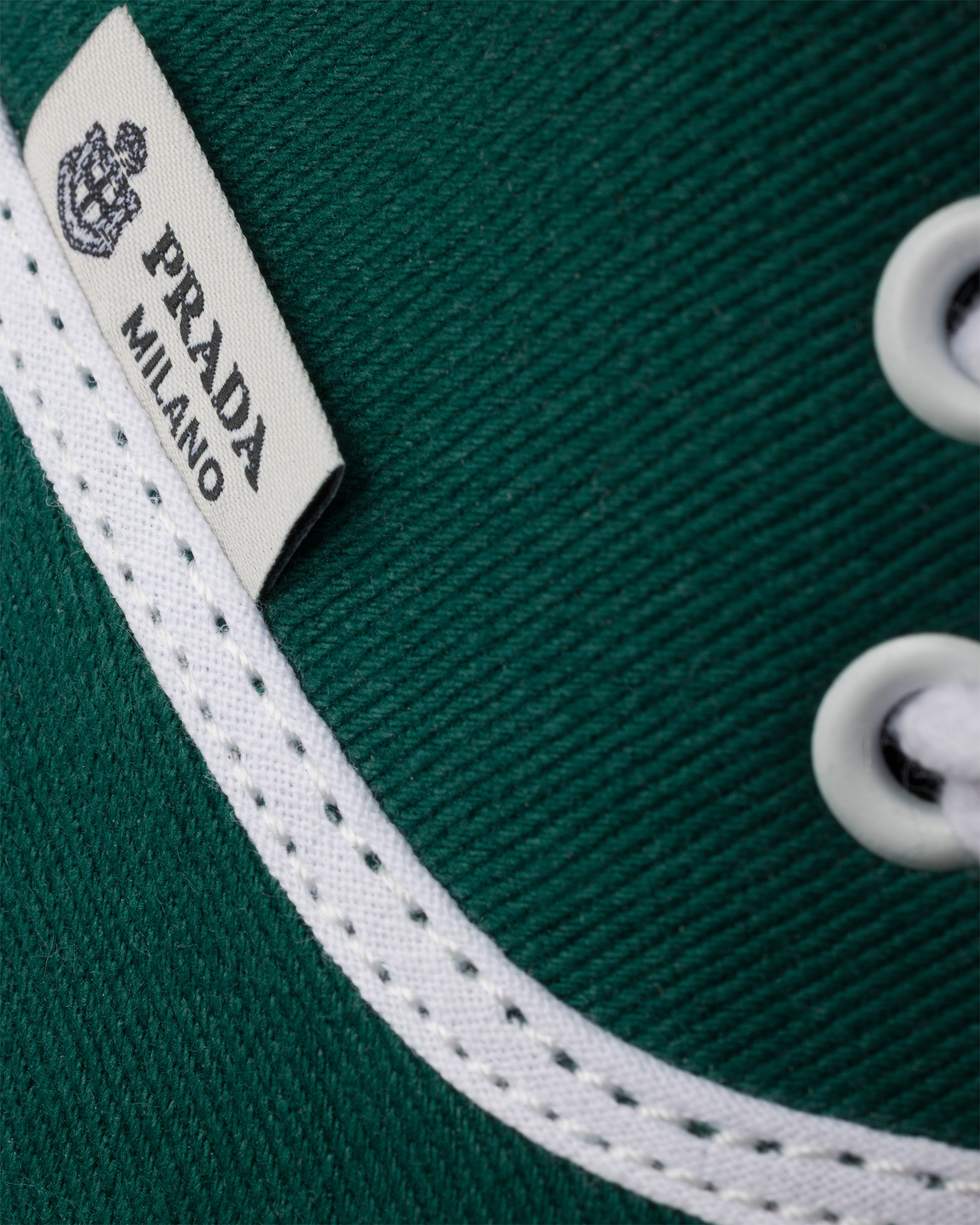 Oleander Green Drill fabric sneakers | PRADA - United States