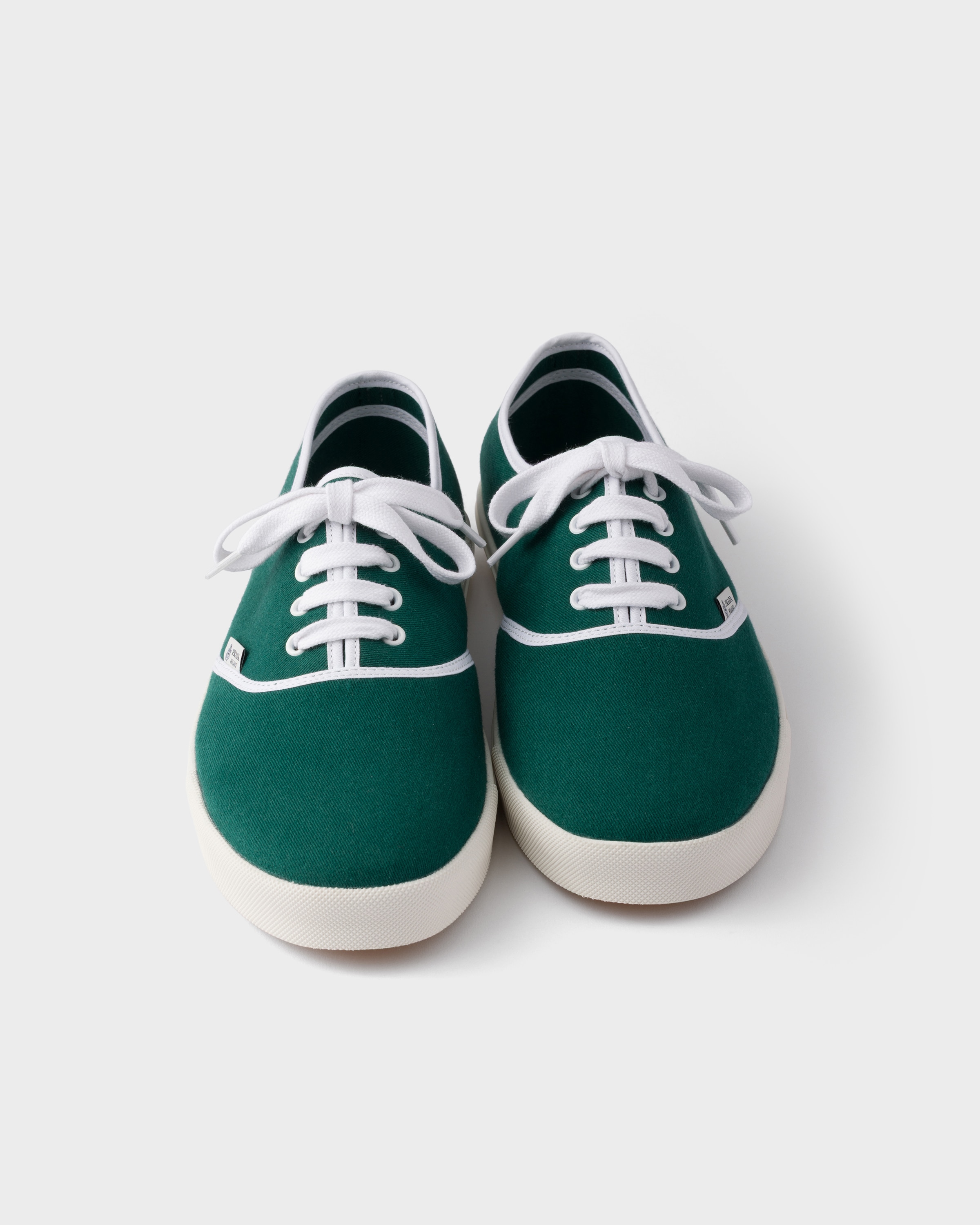 Oleander Green Drill Fabric Sneakers | PRADA