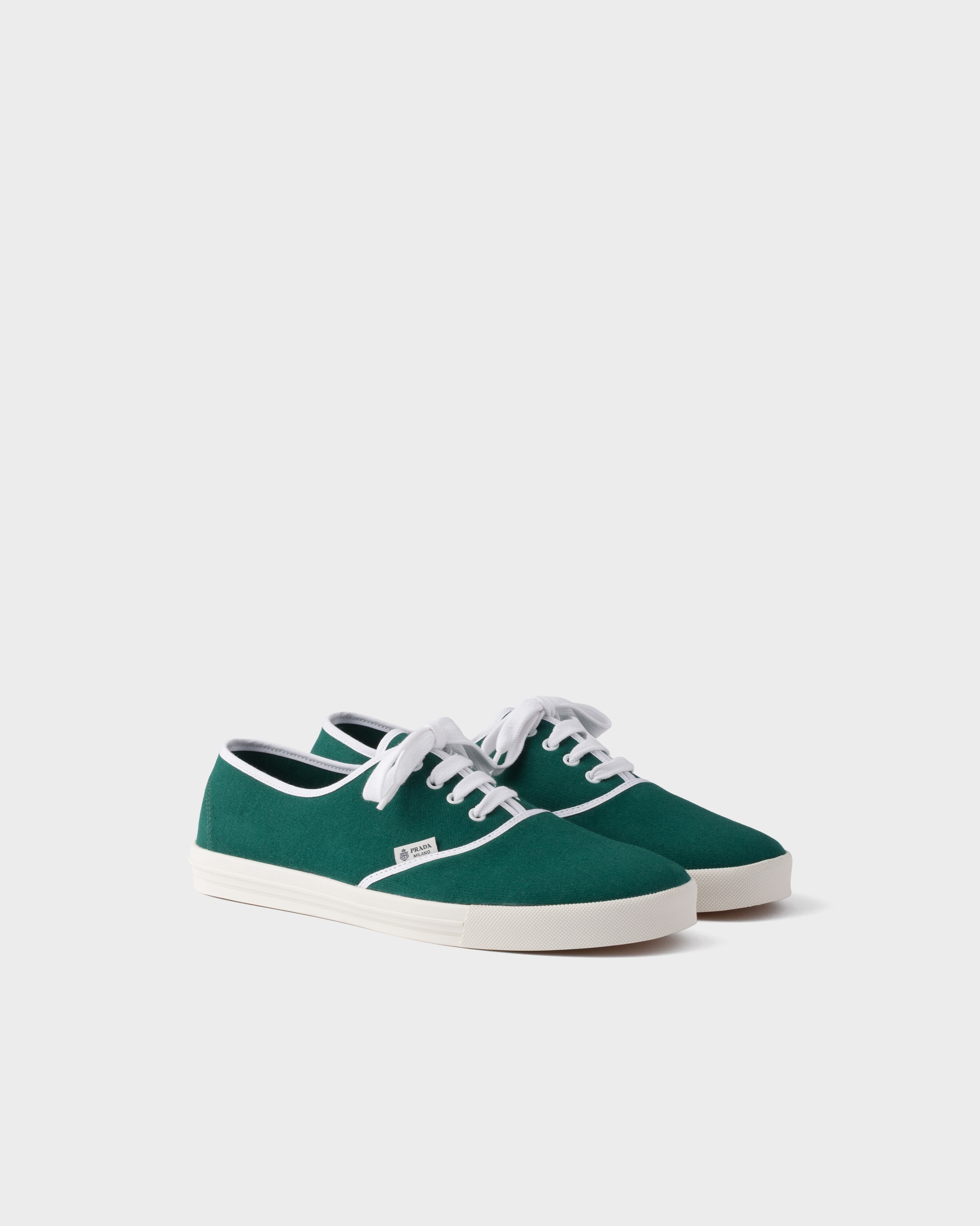 Oleander Green Drill Fabric Sneakers | PRADA