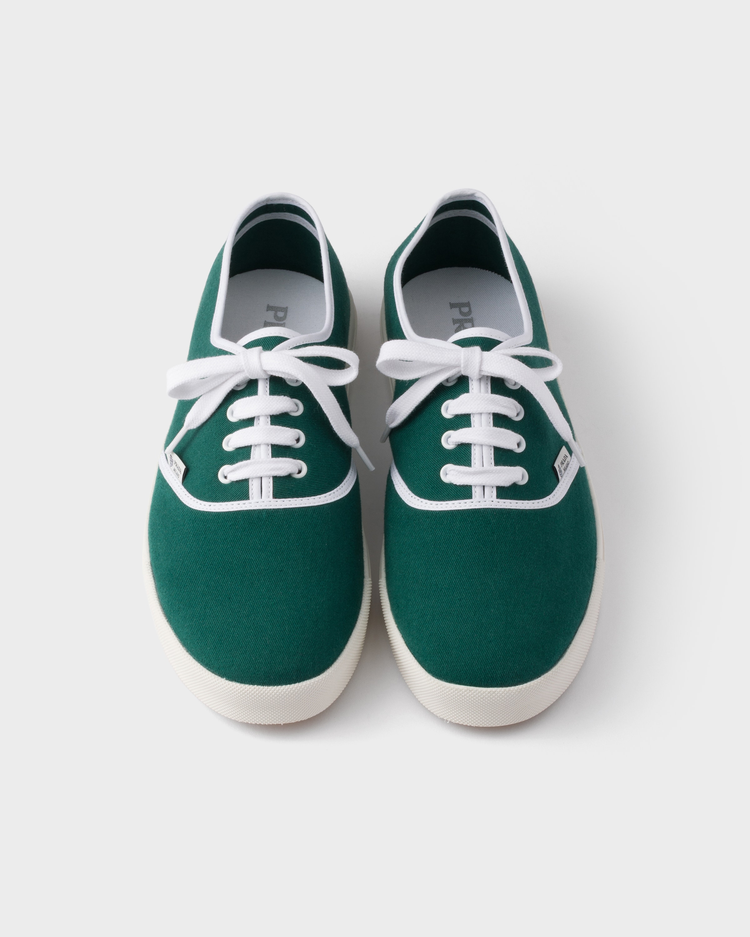 Oleander Green Drill Fabric Sneakers | PRADA