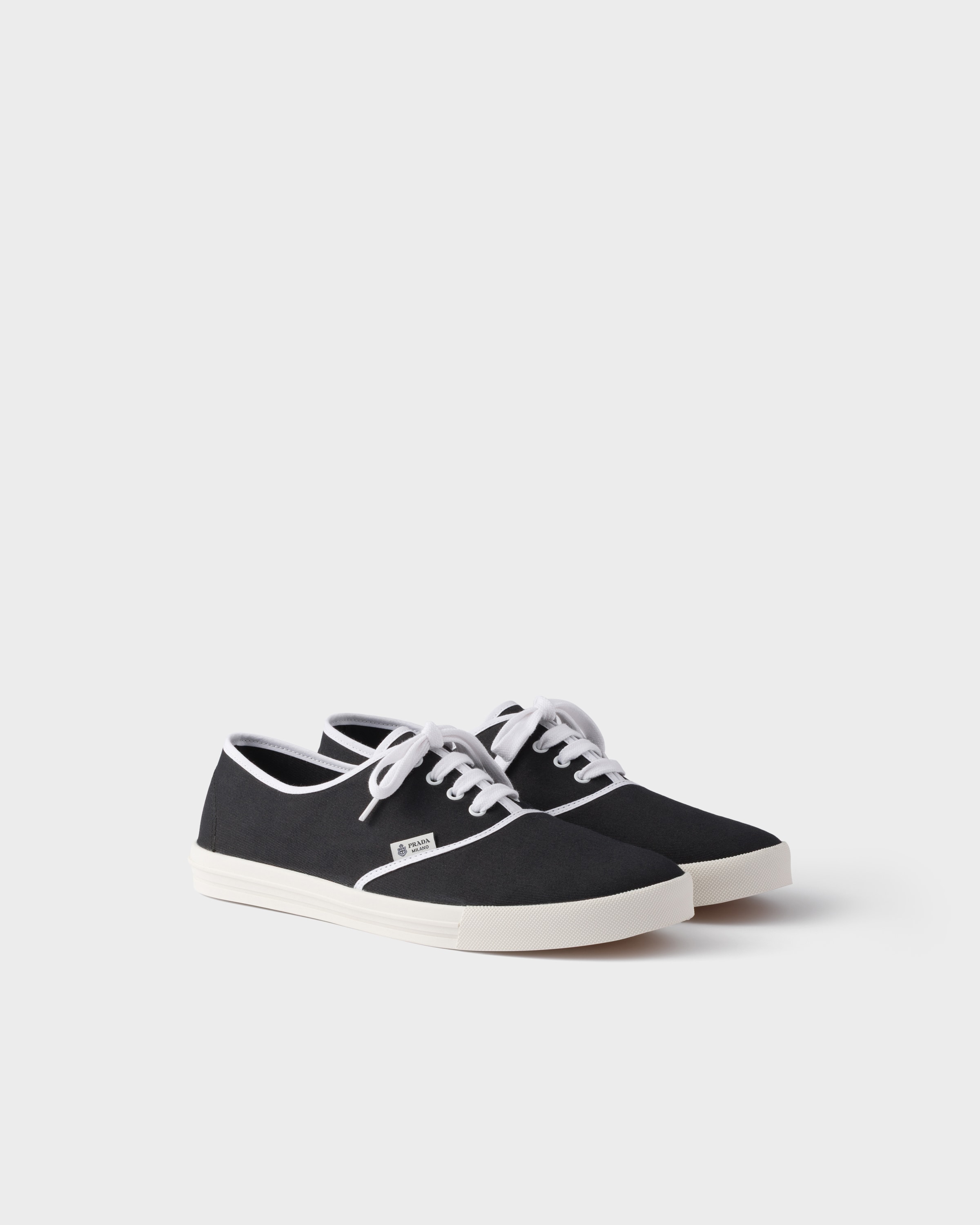 Black Drill fabric sneakers | PRADA - United States