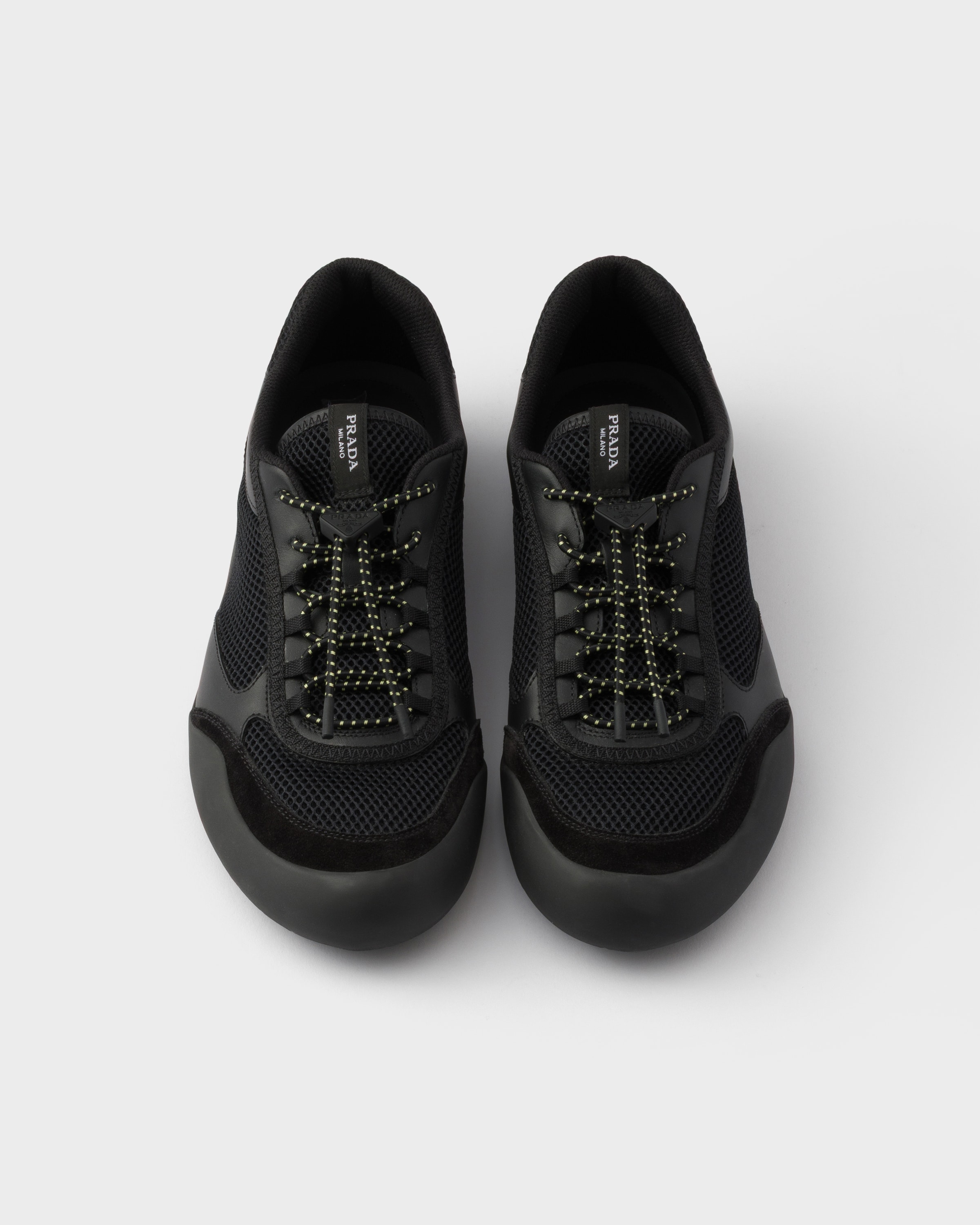 ブラック スピードロック レザー メッシュ スニーカー | PRADA