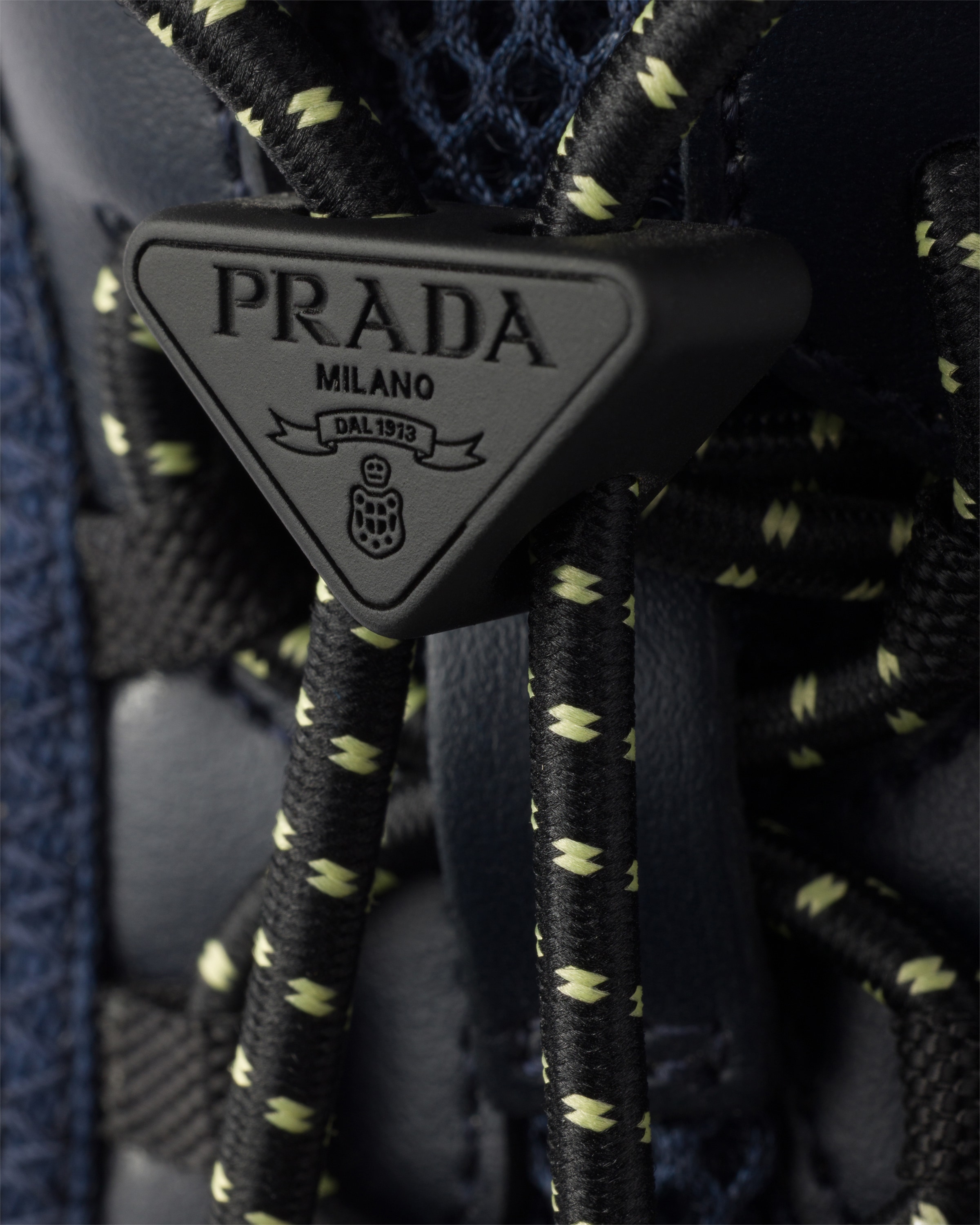 Navy Speedrock Leather And Mesh Fabric Sneakers | PRADA - United