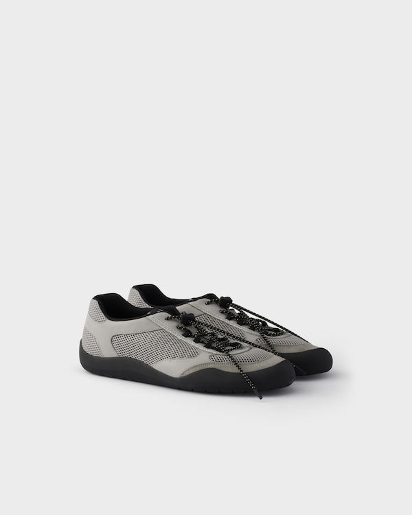 スピードロック レザー メッシュ スニーカー - グレー スピードロック レザー メッシュ スニーカー - グレー