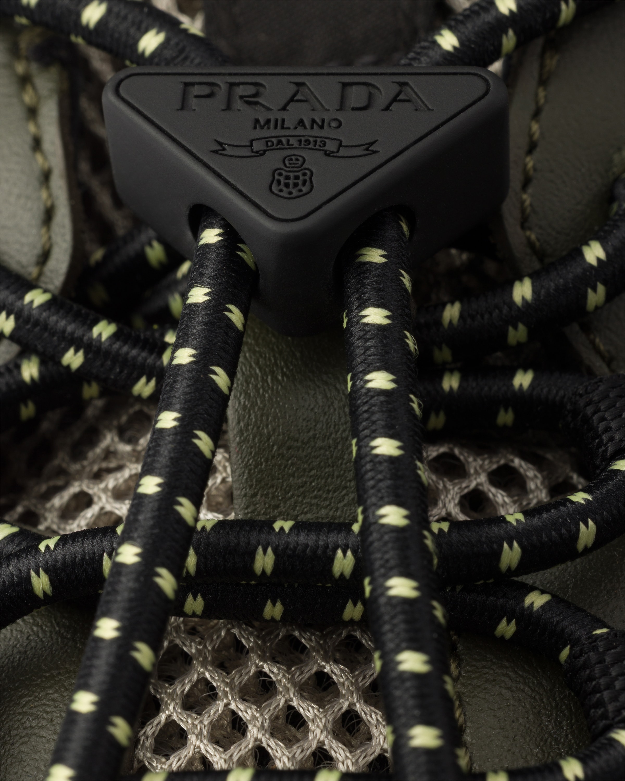 Forest Green Speedrock Leather And Mesh Fabric Sneakers | PRADA