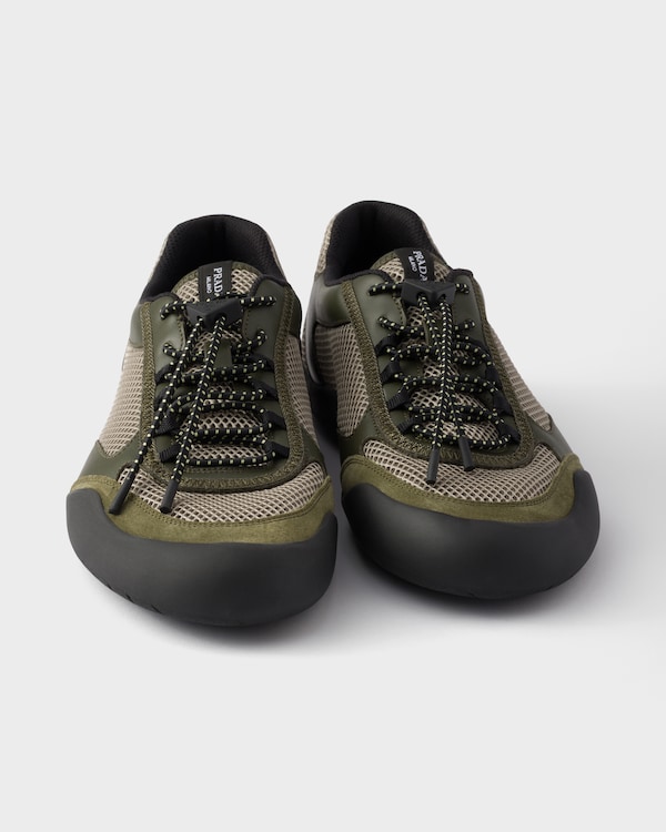Speedrock leather and mesh fabric sneakers - Military Green Speedrock leather and mesh fabric sneakers - Military Green